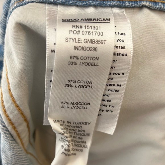 Good American Good 90s Extreme Rip High Waist Bermuda Shorts size 20 - Picture 6 of 6